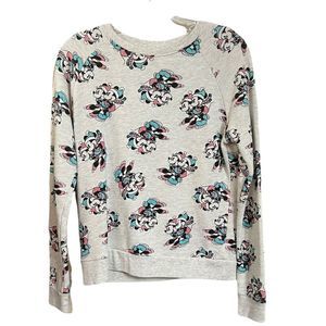 Mickey Minnie Mouse Disney Winter Ski Crew Neck Sweatshirt Sz XS